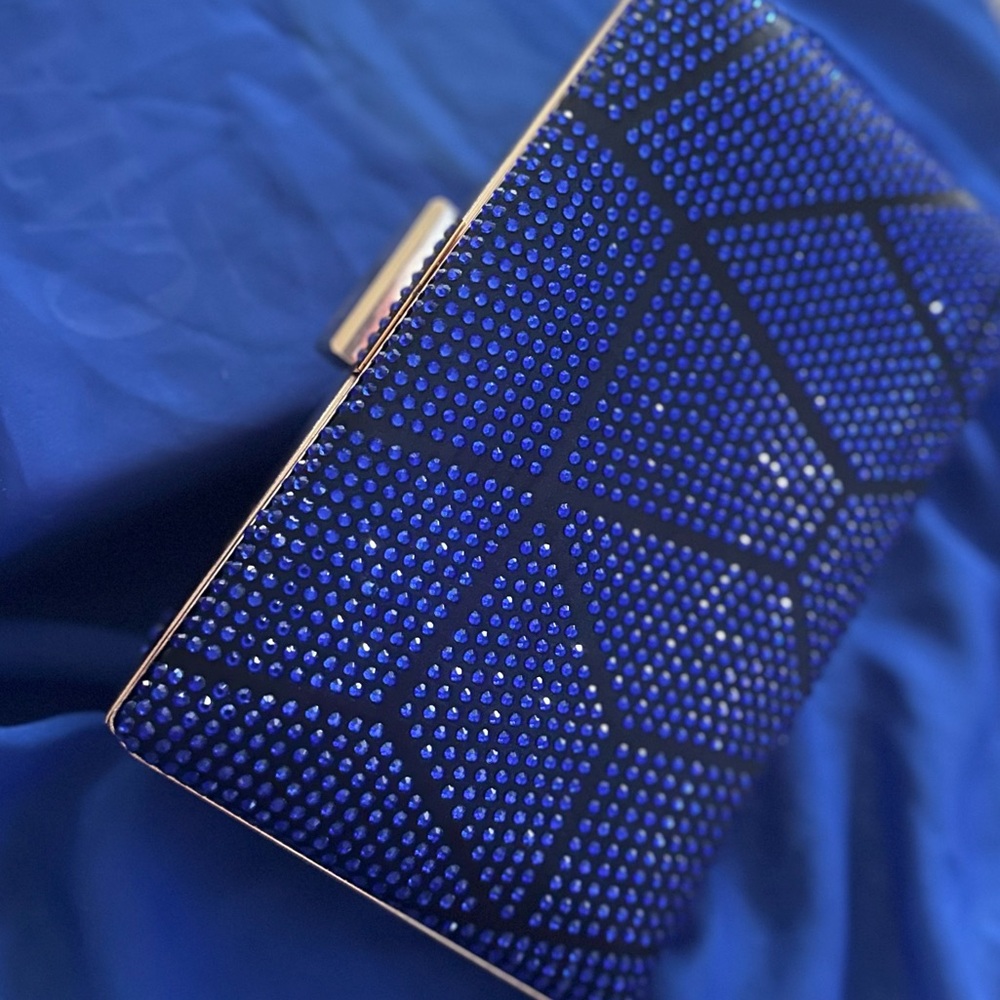 Stunning Blue Rhinestone Clutch – New with Defects💎 - Picture 6 of 8